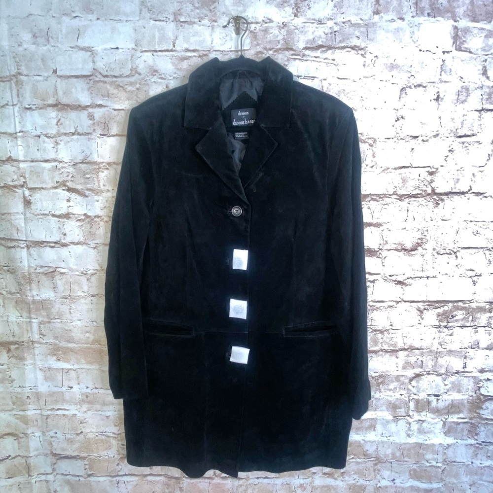 Dennis by Dennis Basso Vintage Black Leather Jacket Size Large NEW